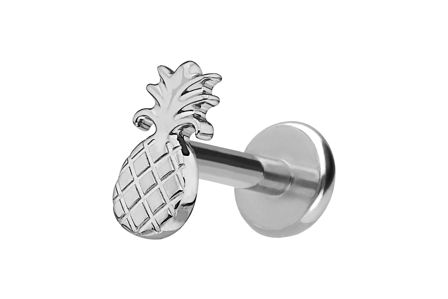 Titan Labret Piercing mit Push Fit ANANAS